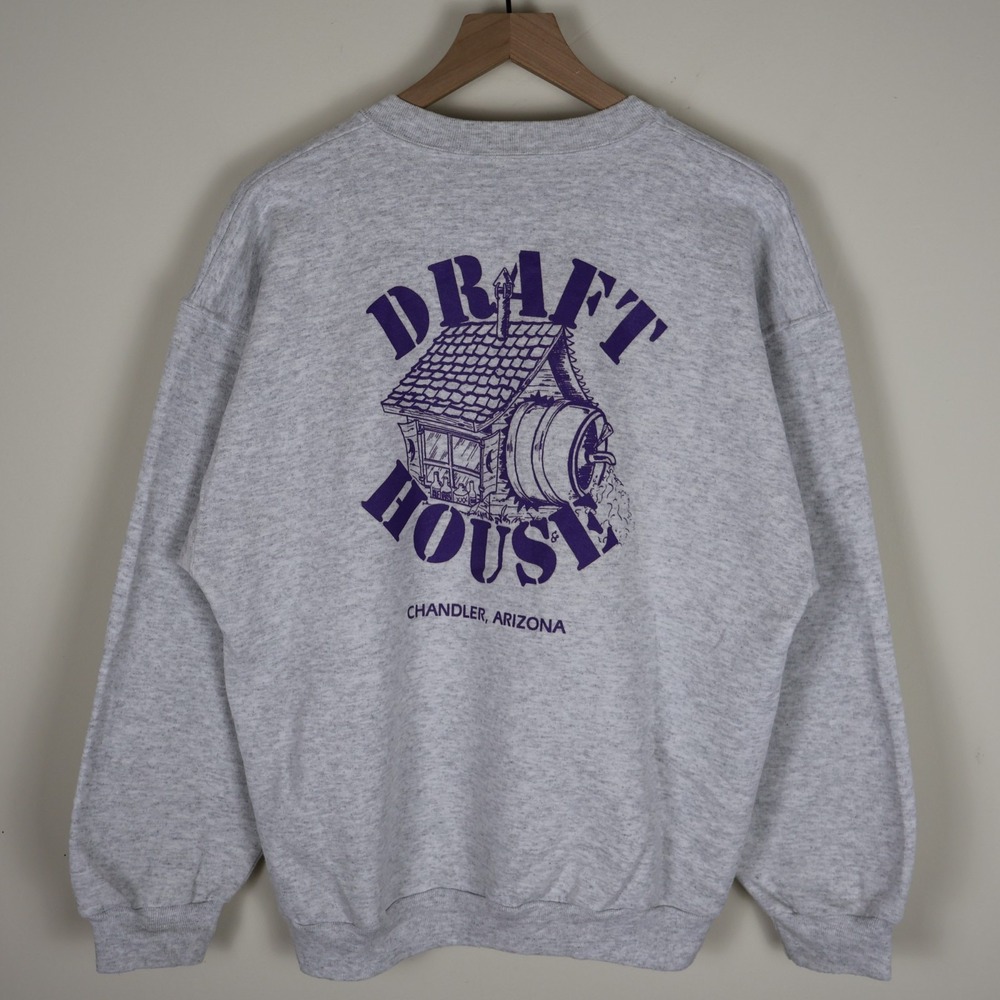Vintage Draft House Chandler Arizona‎ Sweatshirt Gray Size XL 23x26